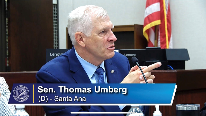 Senator Umberg speaking at CARE Court hearing. 