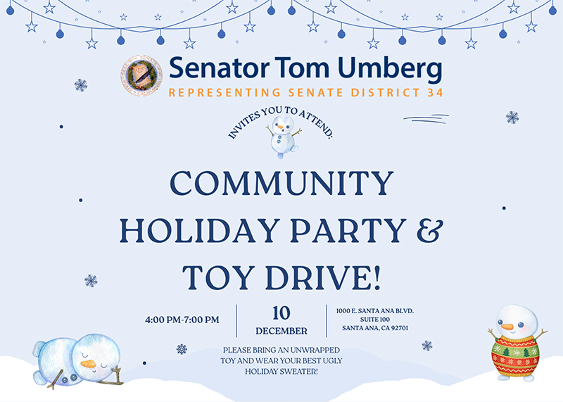 Community &amp; Holiday Party Toy Drive Flyer